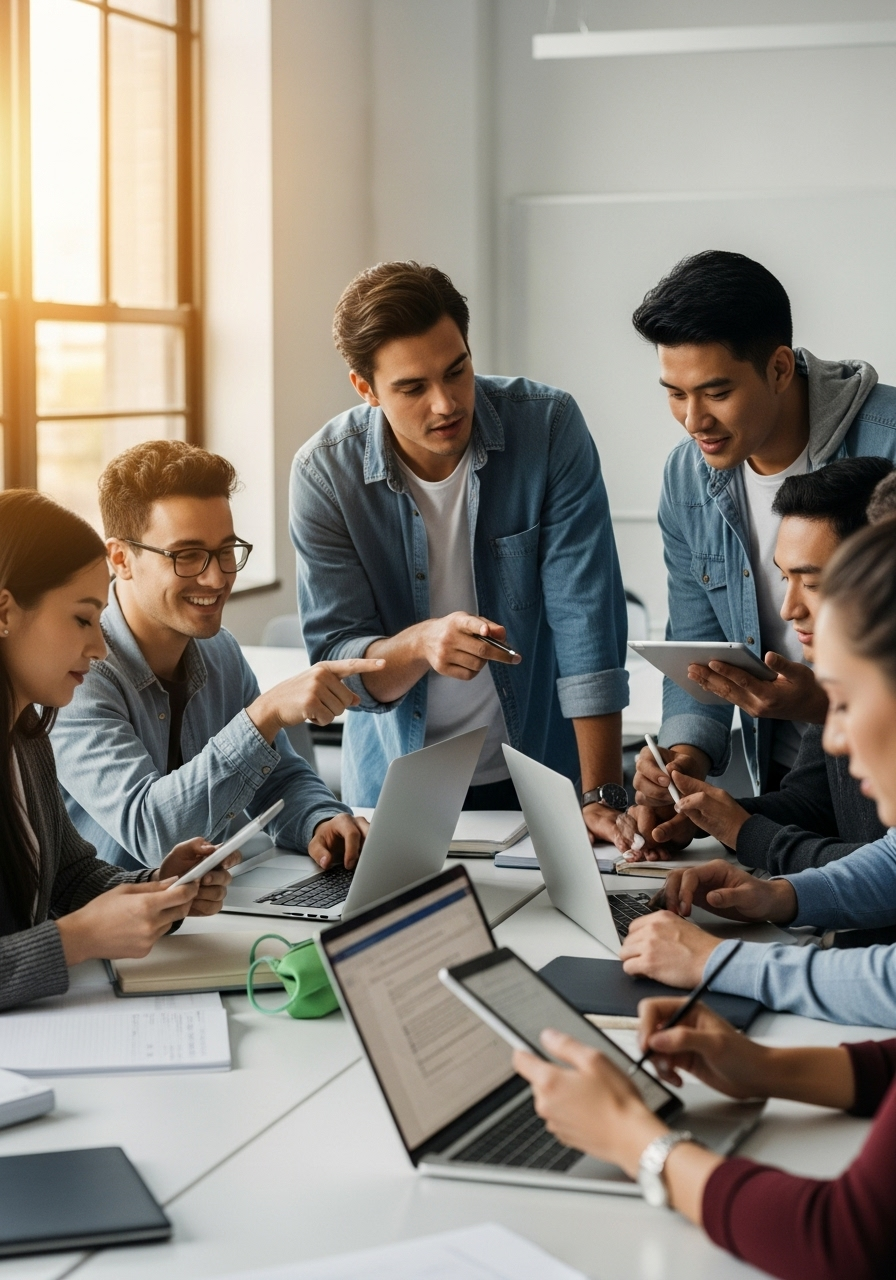 Students learning online